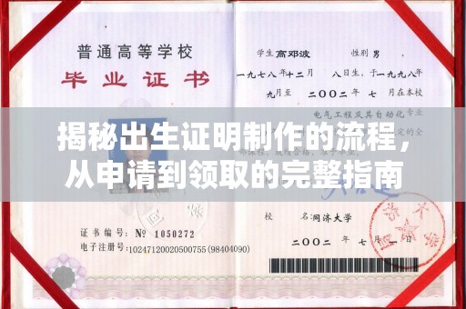 田阳揭秘出生证明制作的流程，从申请到领取的完整指南