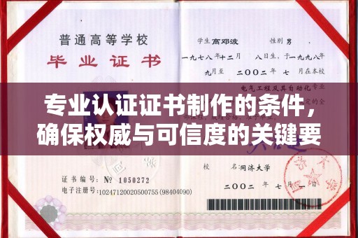 田阳专业认证证书制作的条件，确保权威与可信度的关键要素