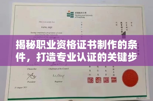 田阳揭秘职业资格证书制作的条件，打造专业认证的关键步骤