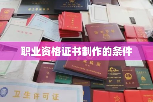 田阳职业资格证书制作的条件